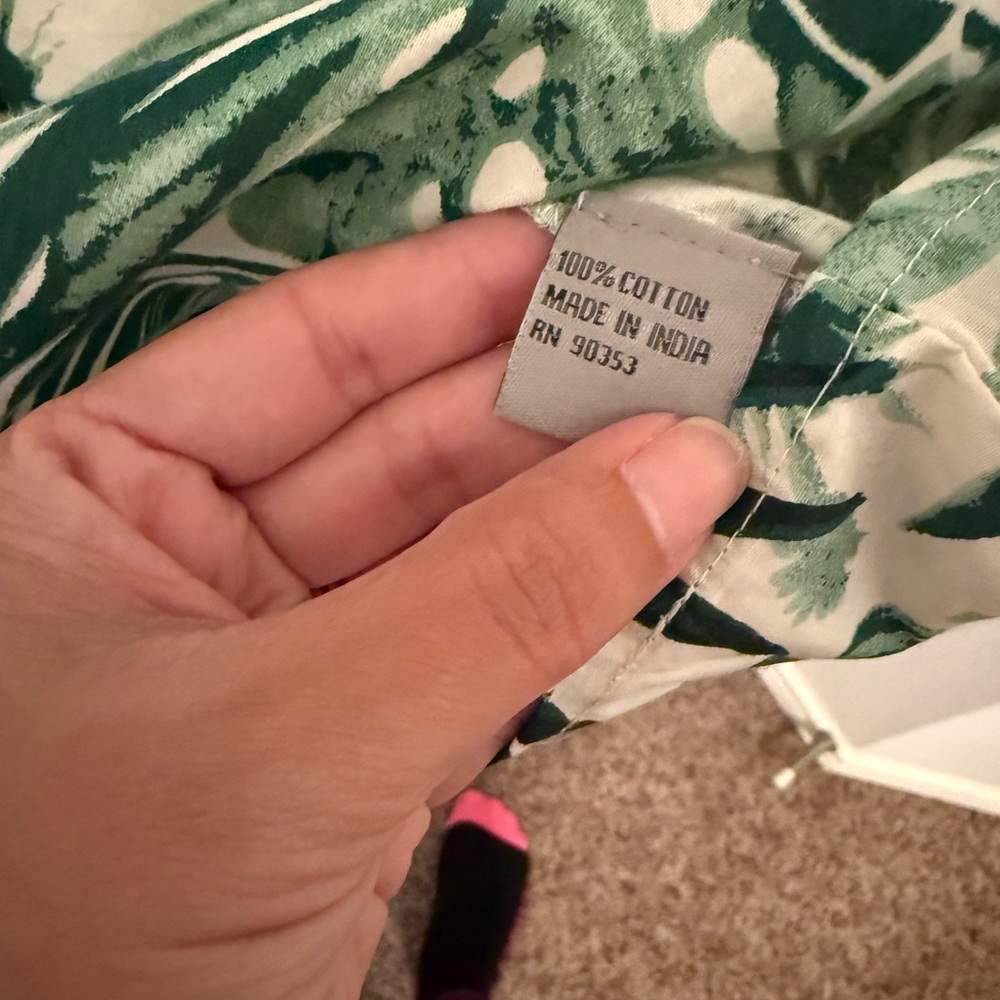 Tropical Green Leaf Print Maxi Dress summer palm tree vacation beach - Picture 4 of 6
